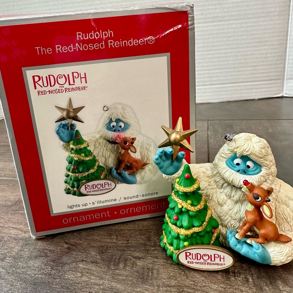 2010 Rudolph The Red-Nosed Reindeer & Bumble Ornament - Rare Collectible Works!